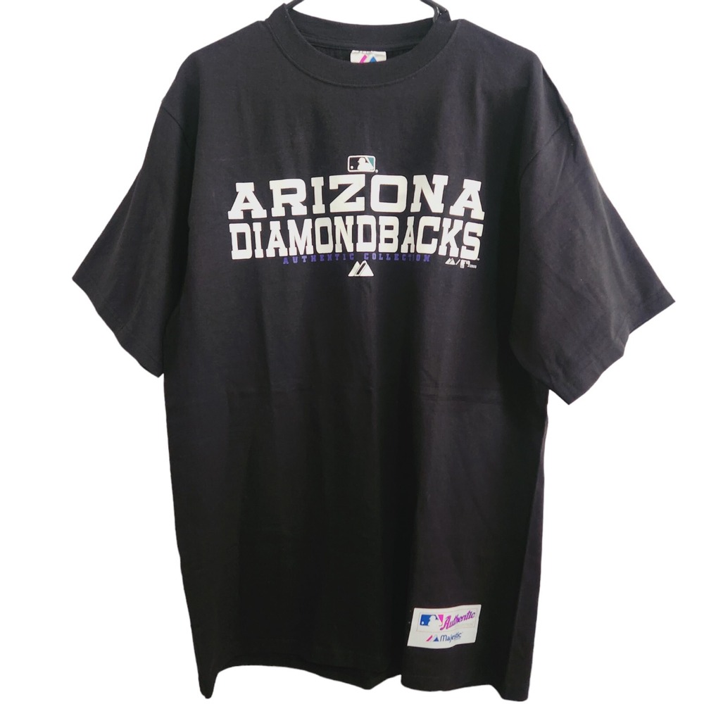 Arizona Diamondbacks T-Shirt Men's Medium Black MLB Baseball Tee‎ Majestic - Picture 6 of 6